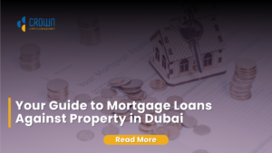 A detailed real estate mortgage application document covered in scattered silver coins next to a small house model with a silver key resting on it.